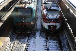 Alcuni treni delle Fs alla stazione Termini