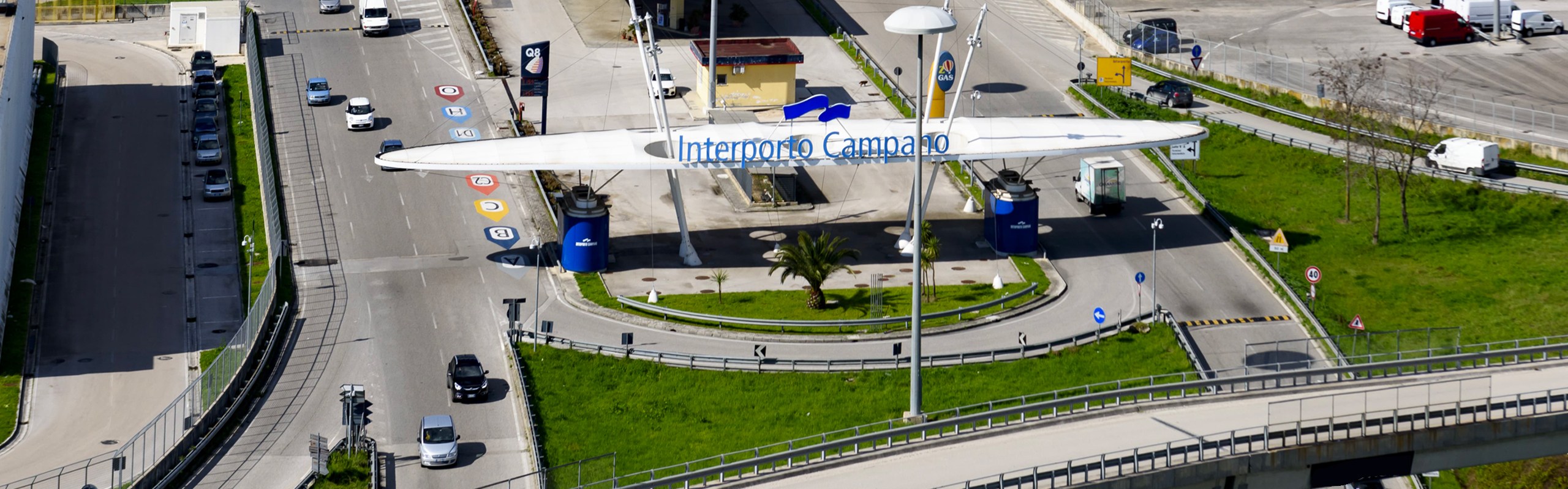 Alfredo Gaetani nuovo presidente Interporto Campano, veduta dell'ingresso dell'Iinterporto