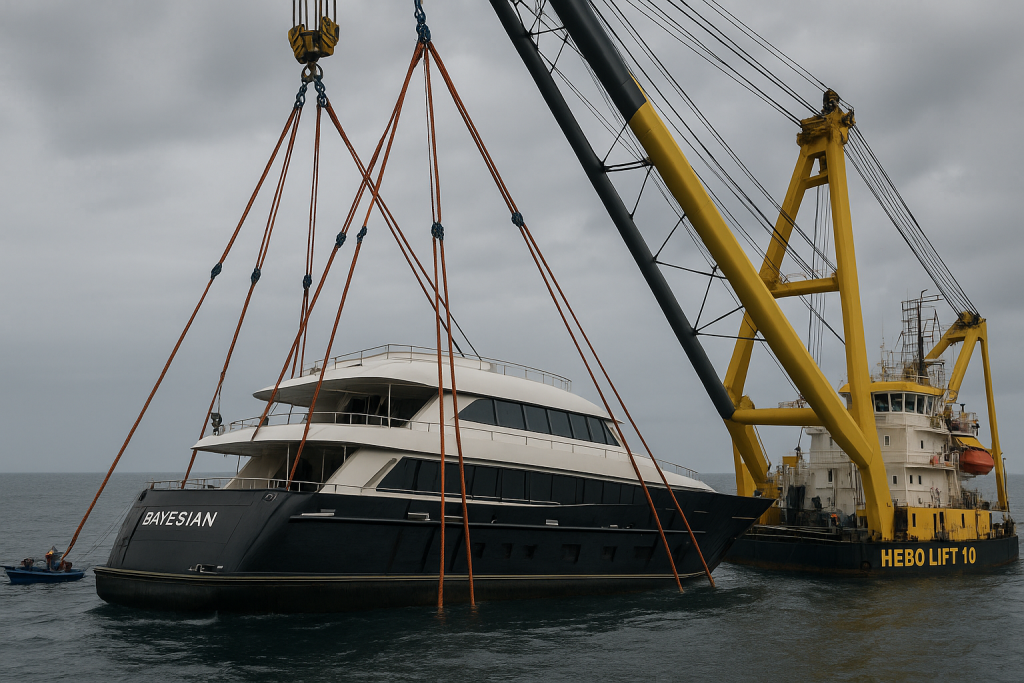 Bayesian riemerge dal fondo: a Porticello il superyacht sollevato dopo ...